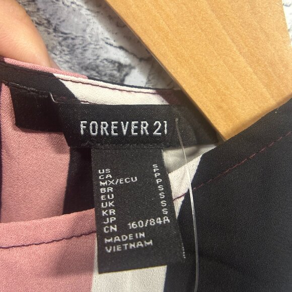 EUC Forever 21 Pink, Yellow, Black Blouse Cropped Size Small - Picture 5 of 14